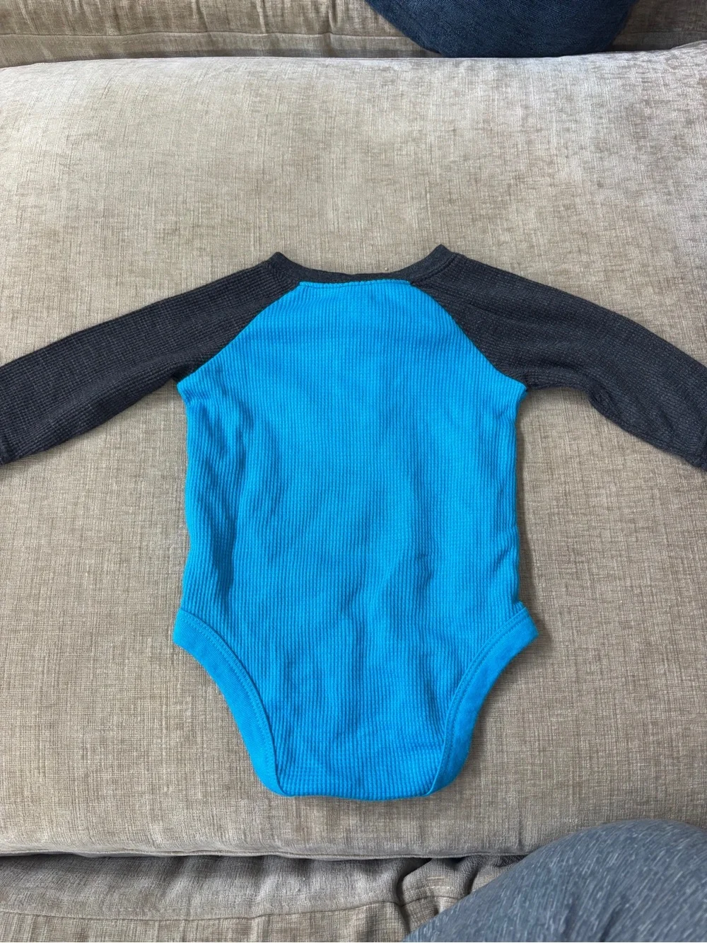 Garanimals Baby Boy 3-6M Monster Truck Thermal Long Sleeve Bodysuit Blue